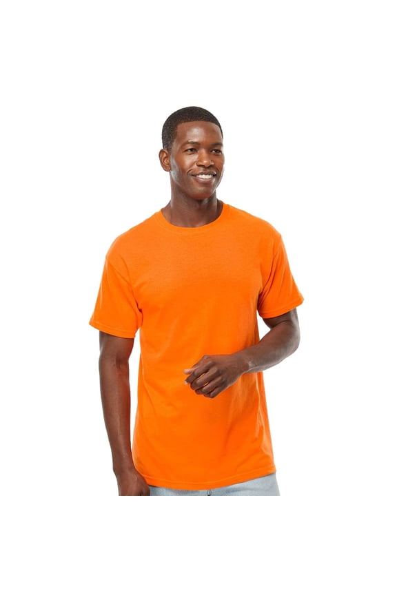 Men’s Soft Touch Hi-Vis T-Shirt Safety Orange Work Tee 1-Pack, XL, Short Sleeve Crew Neck Shirt