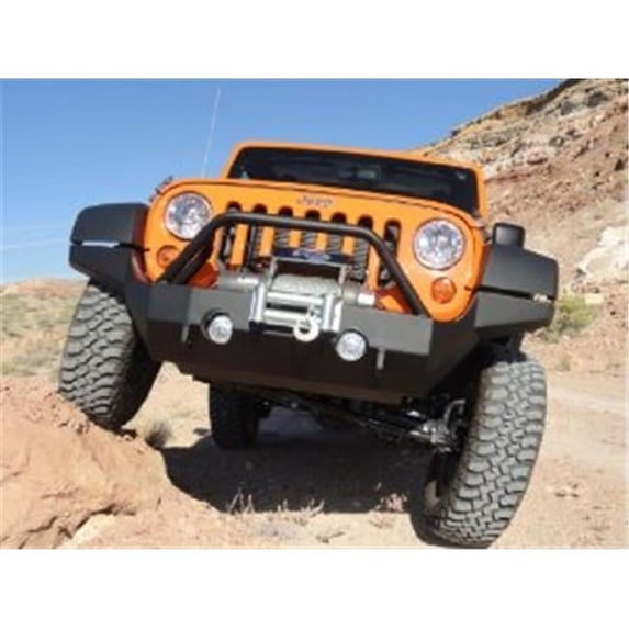 M.O.R.E. JFB505PC 2007-Current Jk- Full Width Bumper For Factory Fenders With Tube Work- Powder Coated Textured Black