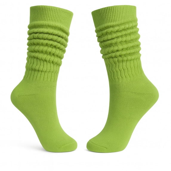 M.O.S Women's Slouch Socks Extra Heavy Long, Size 5–10, 1 Pair – Almond Green