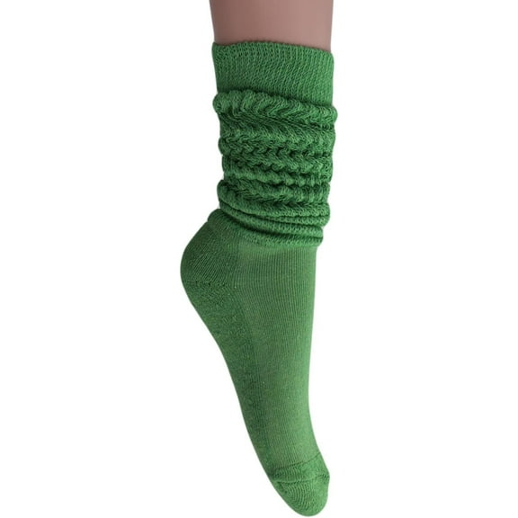 M.O.S Women's Slouch Socks Extra Heavy Long, Size 5–10, 1 Pair – Forest Green