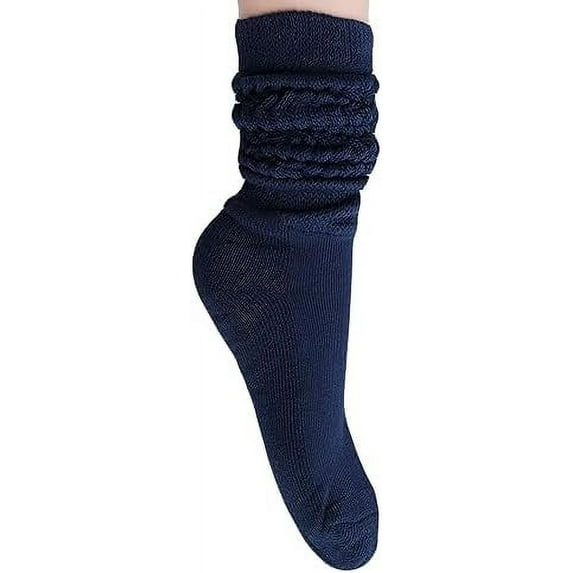 M.O.S Women's Slouch Socks Extra Heavy Long, Size 5–10, 1 Pair – Navy