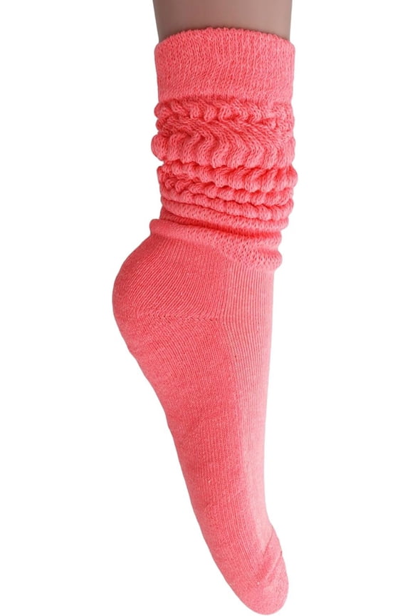 Women's Slouch Socks Extra Heavy Long, Size 5–10, 1 Pair – Neon Pink