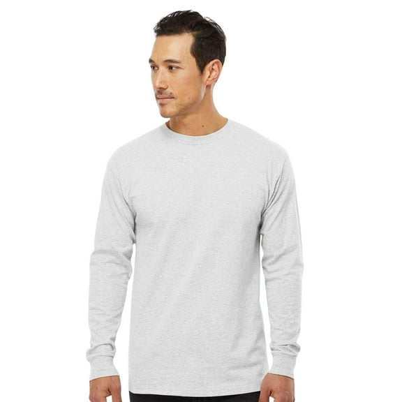 M&O Unisex Gold Soft Touch Long Sleeve T-Shirt Crewneck Tee Shirts (Ash, L)