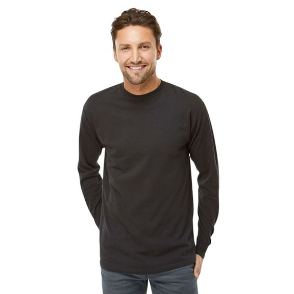 M&O Unisex Gold Soft Touch Long Sleeve T-Shirt Crewneck Tee Shirts (Black, M)