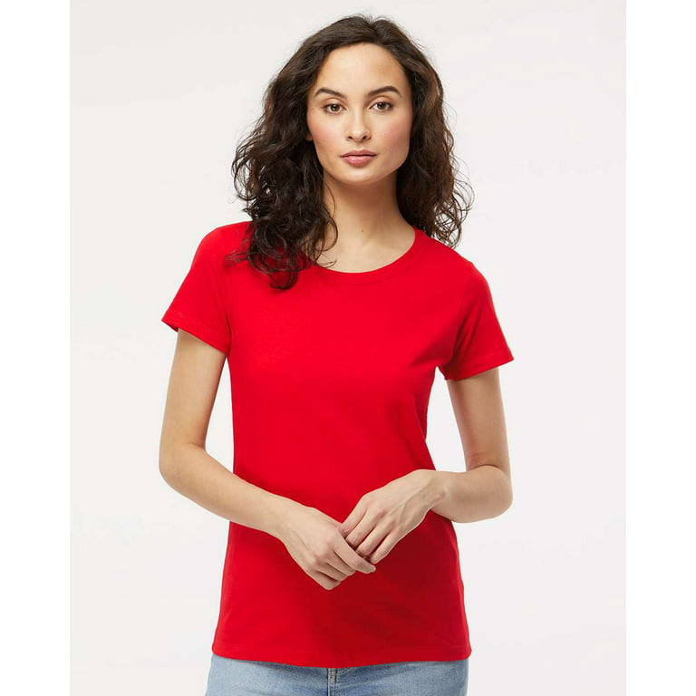 M&O - Women's Gold Soft Touch T-Shirt - 4810 - Deep Red - Size: XL 