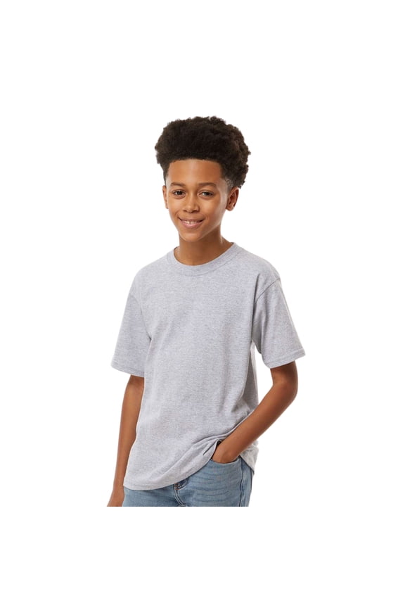 Youth Gold Soft Touch T-Shirt Craft and DIY Short Sleeve Crewneck Tees (Athletic Grey, XS)