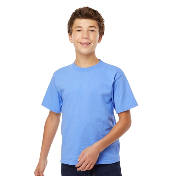 M&O Youth Gold Soft Touch T-Shirt Craft and DIY Short Sleeve Crewneck Tees (Carolina Blue, M)