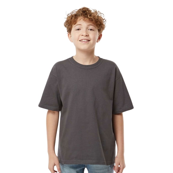 M&O Youth Gold Soft Touch T-Shirt Craft and DIY Short Sleeve Crewneck Tees (Charcoal, M)