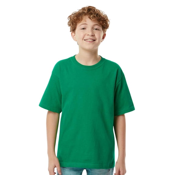 M&O Youth Gold Soft Touch T-Shirt Craft and DIY Short Sleeve Crewneck Tees (Fine Kelly Green, S)