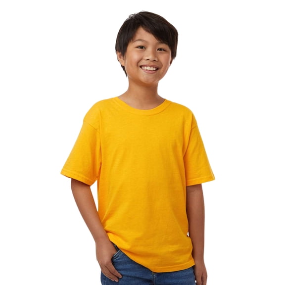 M&O Youth Gold Soft Touch T-Shirt Craft and DIY Short Sleeve Crewneck Tees (Gold, XL)