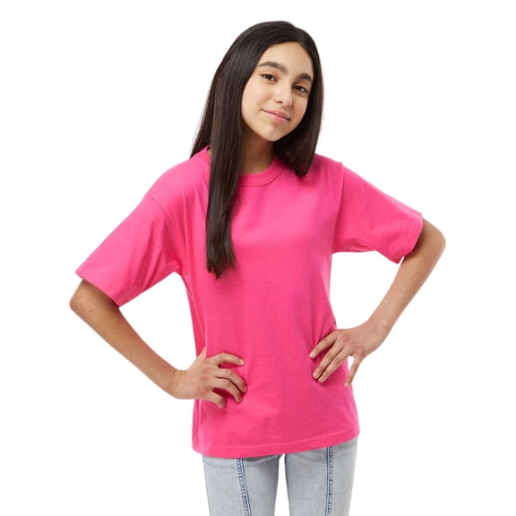 M&O Youth Gold Soft Touch T-Shirt Craft and DIY Short Sleeve Crewneck Tees (Heliconia, XL)