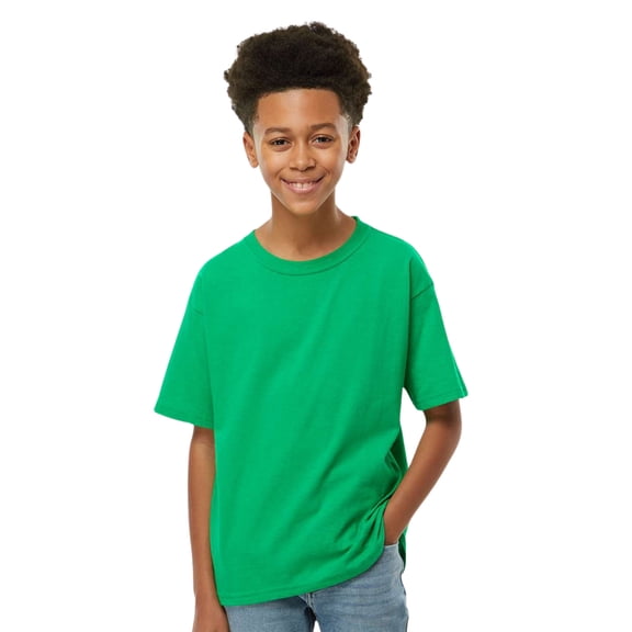 M&O Youth Gold Soft Touch T-Shirt Craft and DIY Short Sleeve Crewneck Tees (Irish Green, M)