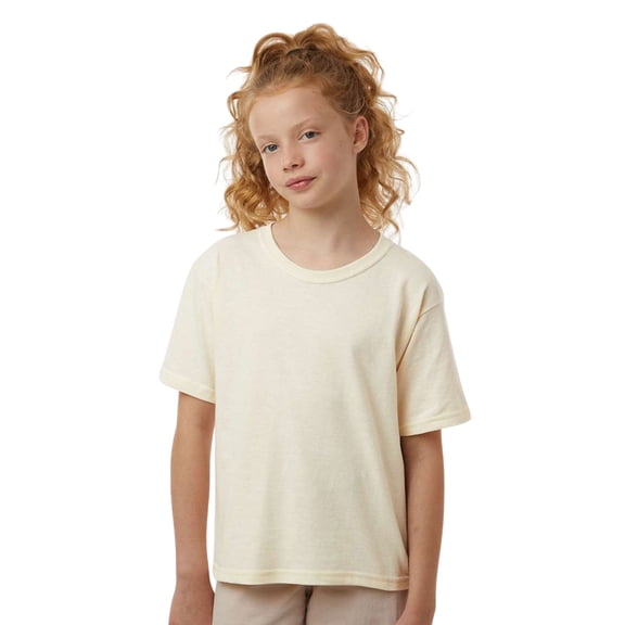 M&O Youth Gold Soft Touch T-Shirt Craft and DIY Short Sleeve Crewneck Tees (Natural, XL)