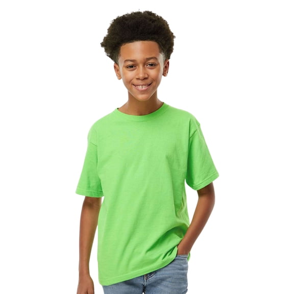 M&O Youth Gold Soft Touch T-Shirt Craft and DIY Short Sleeve Crewneck Tees ( Vivid Lime, XL)