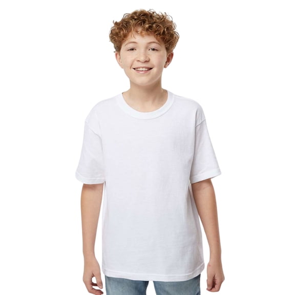 M&O Youth Gold Soft Touch T-Shirt Craft and DIY Short Sleeve Crewneck Tees (White, S)