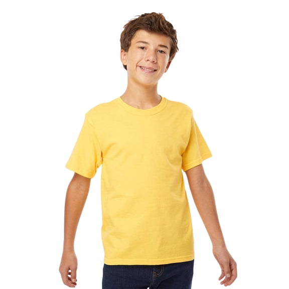 M&O Youth Gold Soft Touch T-Shirt Craft and DIY Short Sleeve Crewneck Tees (Yellow, S)