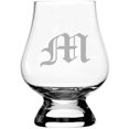 thumbnail image 1 of M Old English Monogrammed Etched 2.5oz Glencairn Wee Whisky Glass, 1 of 1