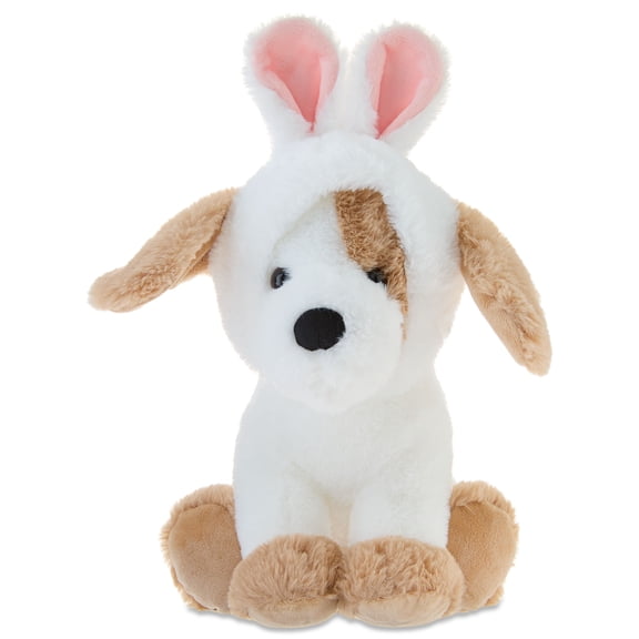 Medium Dog Plush with Bunny Ears, Tan and White, 15", Easter by Way To Celebrate