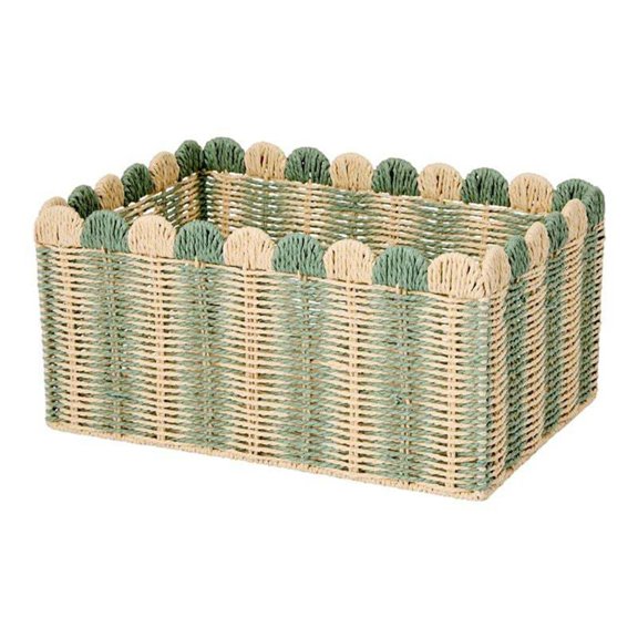 M Paper Rope Woven Storage Baskets Delicate Storage Box Organizer For Clothes Toys Desktop Misc Items Home Storage Solution Practical Basket M