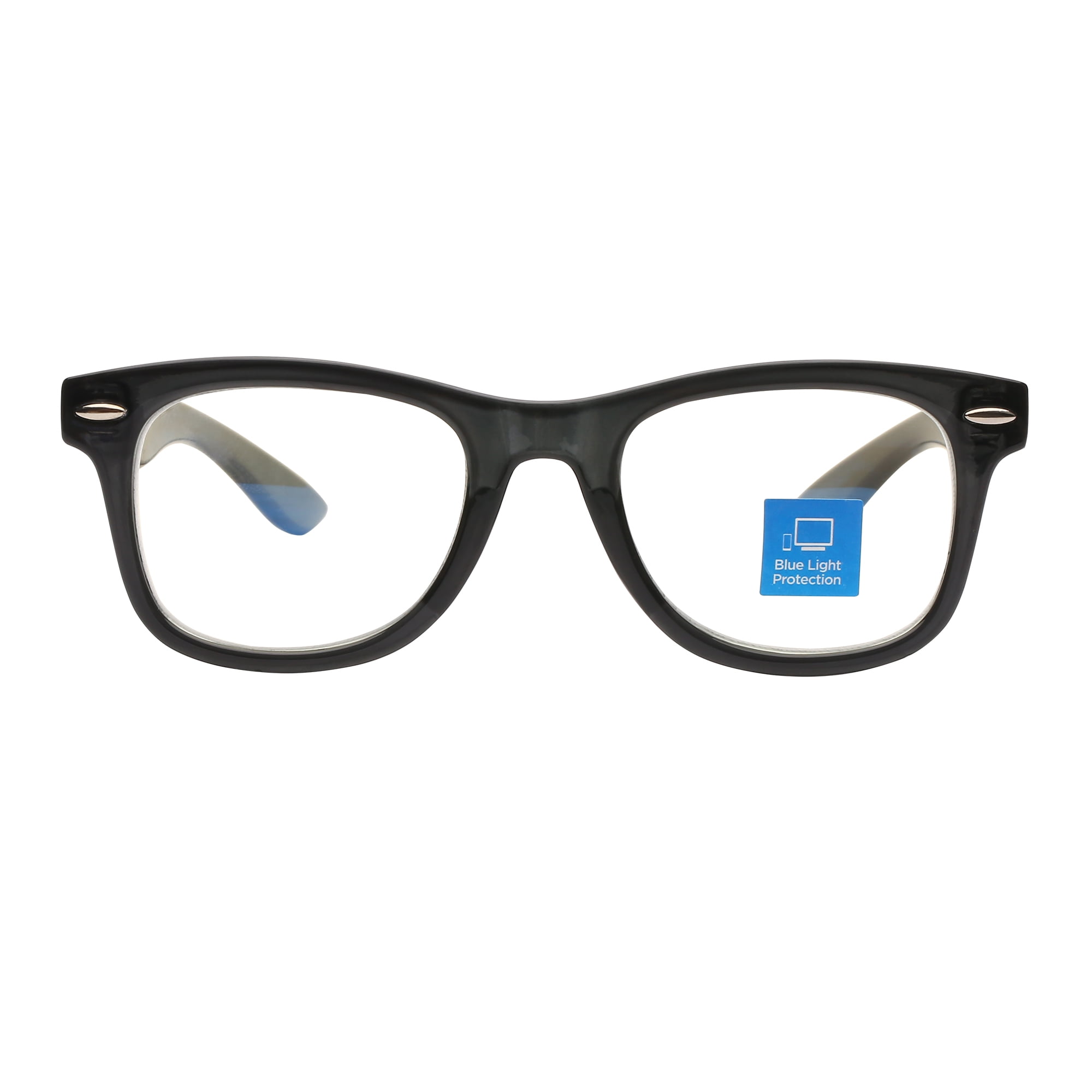 M+ Plano Blue Light Lens Injection Boys Frames, Jay, Grey Crystal, 45.0 ...