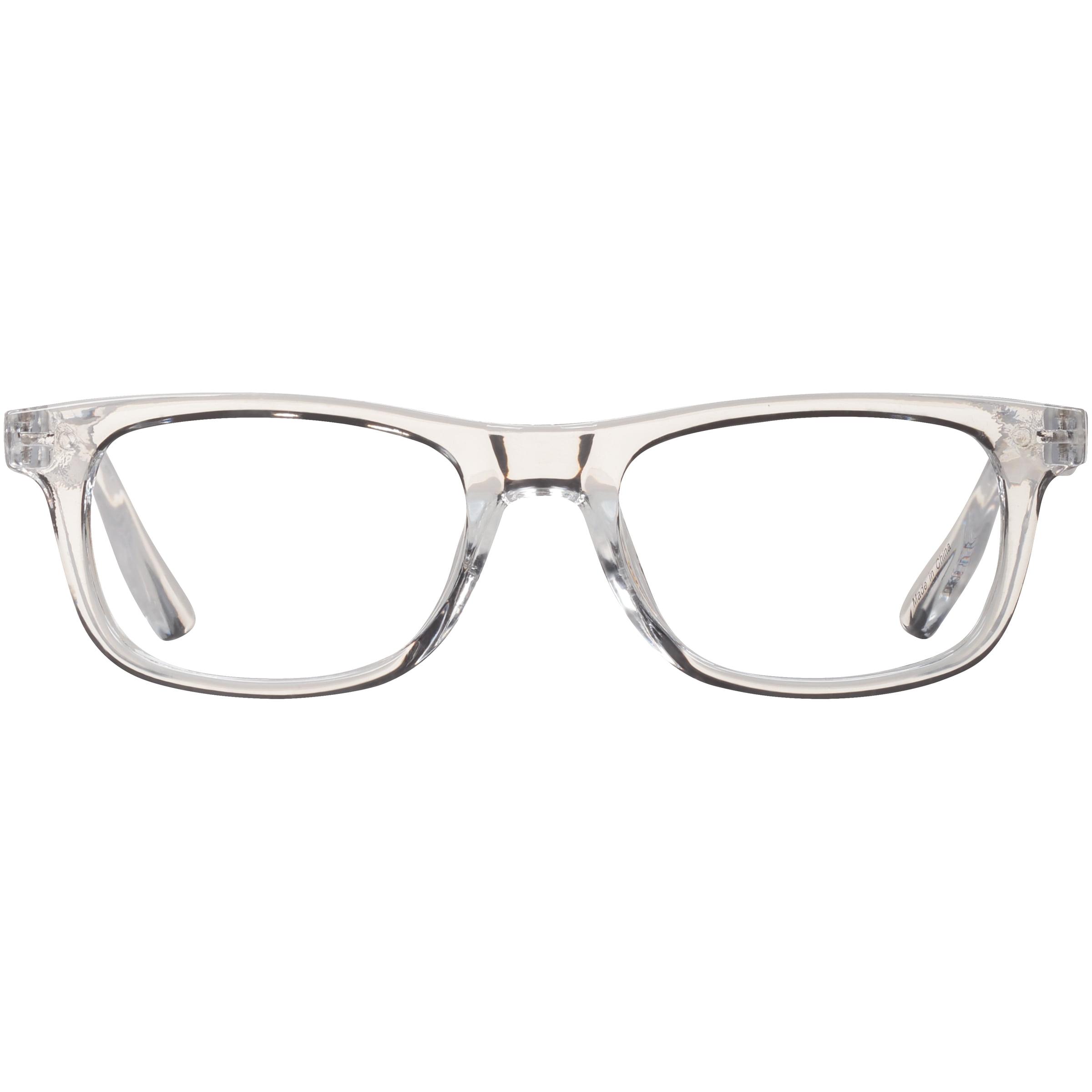 M+ Plano Blue Light Lens Injection Unisex Frames, Jude, Crystal, 47.5 ...