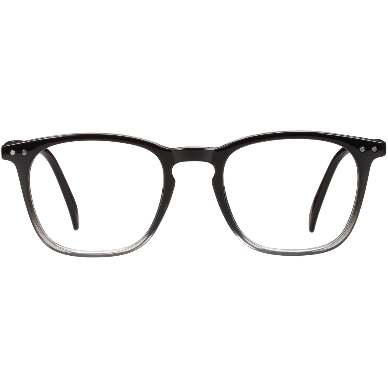 M+ Plano Blue Light Lens Injection Unisex Frames, Micah, Black Crystal Gradient, 50.0 - 20.5 - 140, with Case