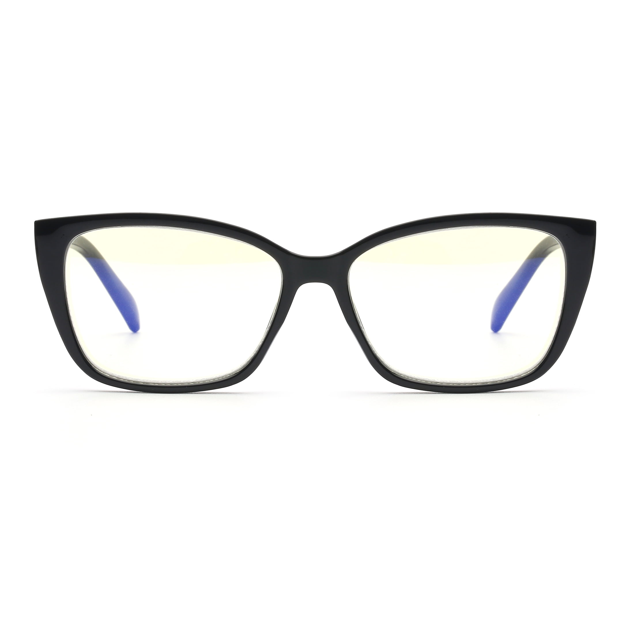 M+ Plano Blue Light Lens Injection Womens Frames, Nell, Black, 56.5-14.5-144, with Case