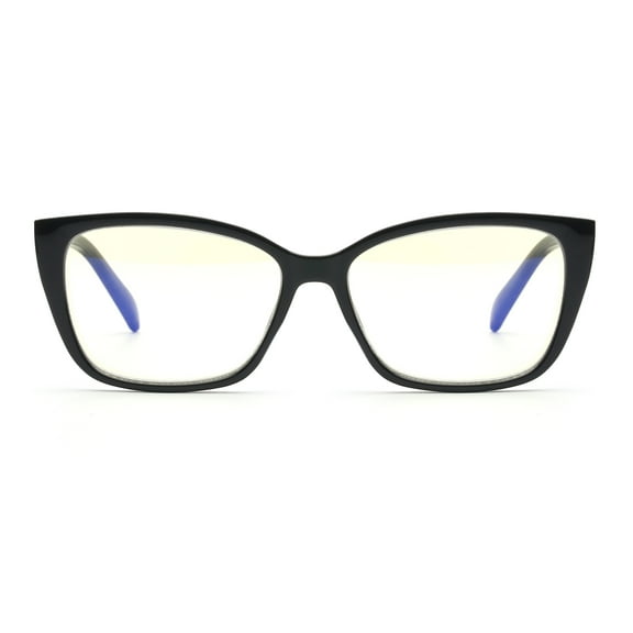 M+ Plano Blue Light Lens Injection Womens Frames, Nell, Black, 56.5-14.5-144, with Case