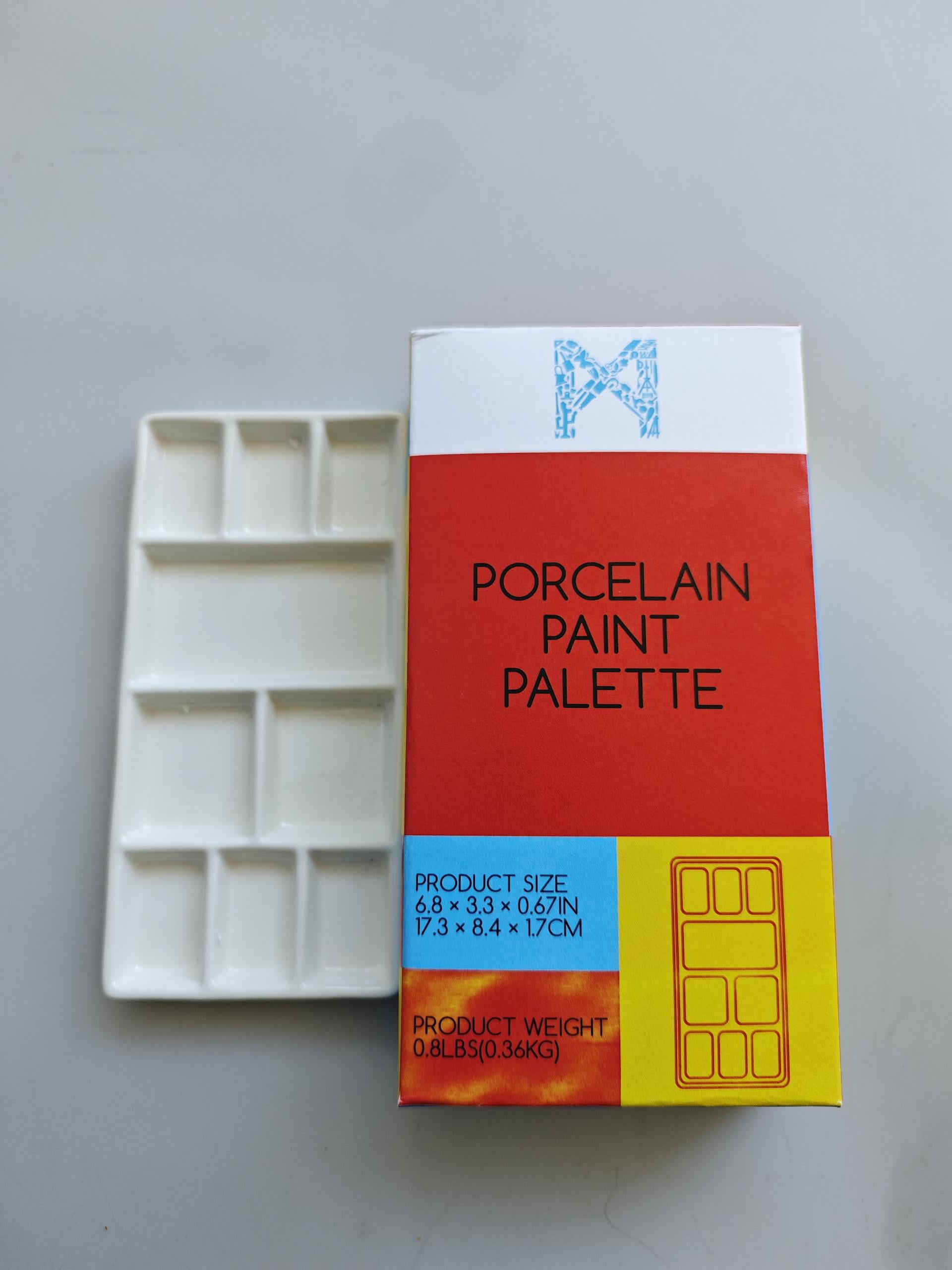 M Porcelain Watercolor Paint Palette for Watercolor Gouache Acrylic Oil Painting