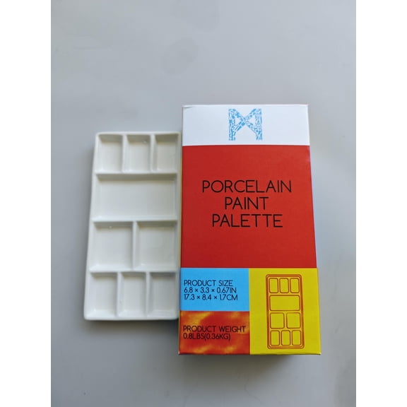 M Porcelain Watercolor Paint Palette for Watercolor Gouache Acrylic Oil Painting