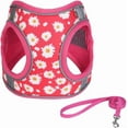 thumbnail image 1 of M ROSEO Flower Pattern Dog Harness and Leash Set,No Escape Puppy Harnesses for Training Walking，Breathable Adjustable Puppy Vest for Small Medium Dogs, Cats (ROSEO, M), 1 of 9