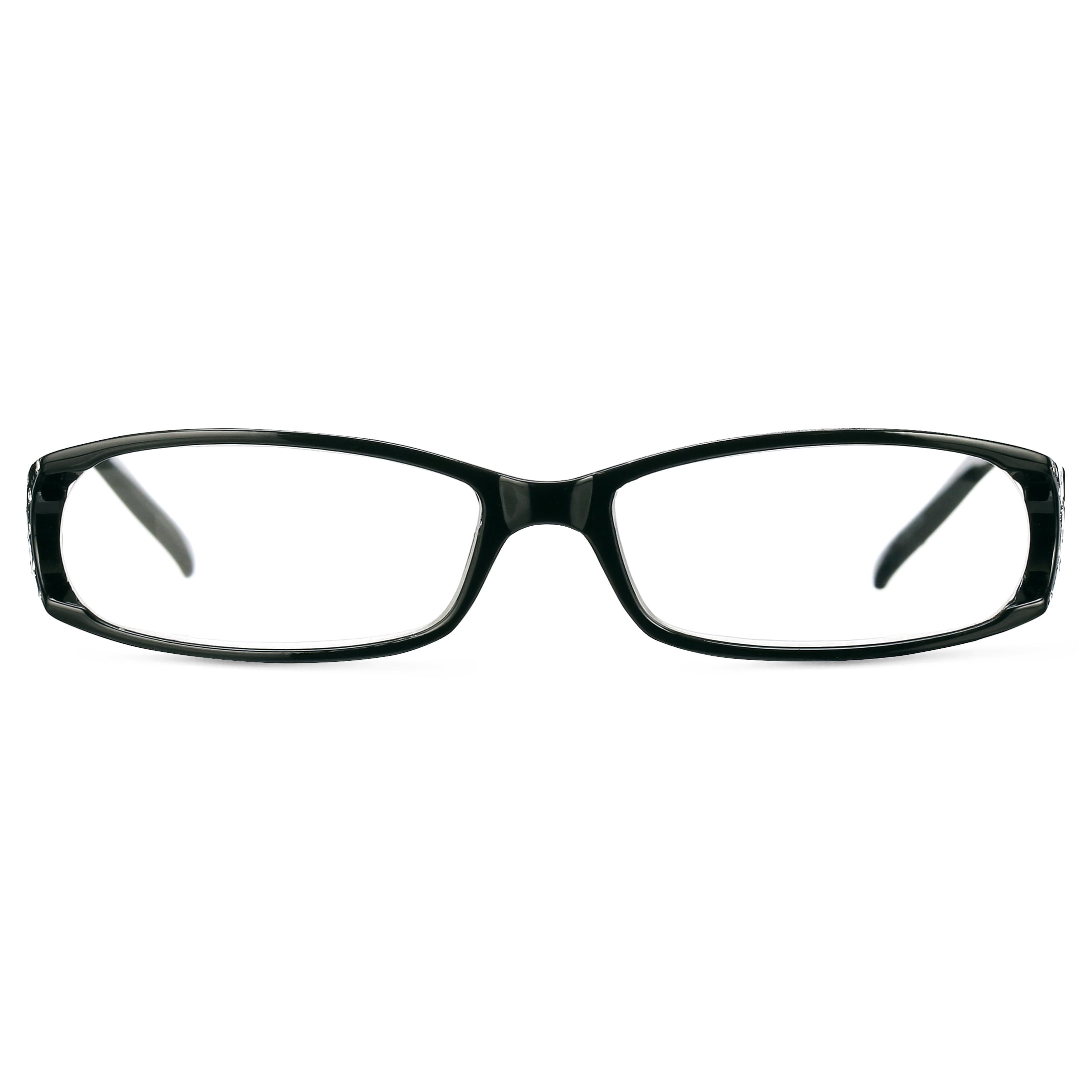 M Readers Eva Black +1.25 Reading Glasses with Case