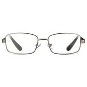 M Readers Men's Reed +1.75 Rectangle Reading Glasses with Case, Dark Gunmetal
