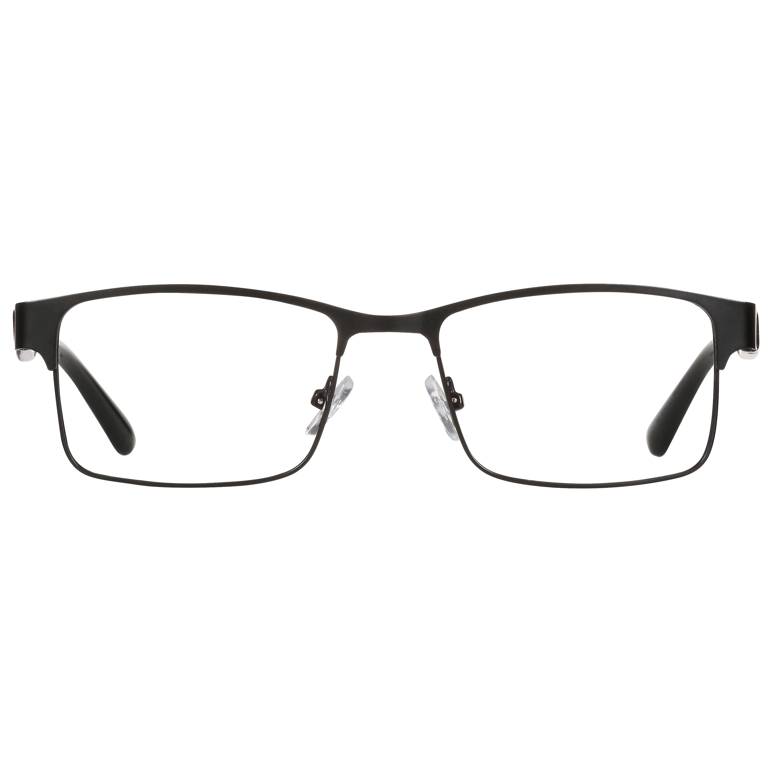 M+ Mens Rectangular Flat Metal Reading Glasses 1.50 Ash in Classic