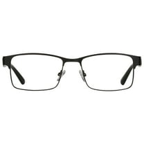 M  Mens Rectangular Flat Metal Reading Glasses 2.00 Ash in Classic Matte Black