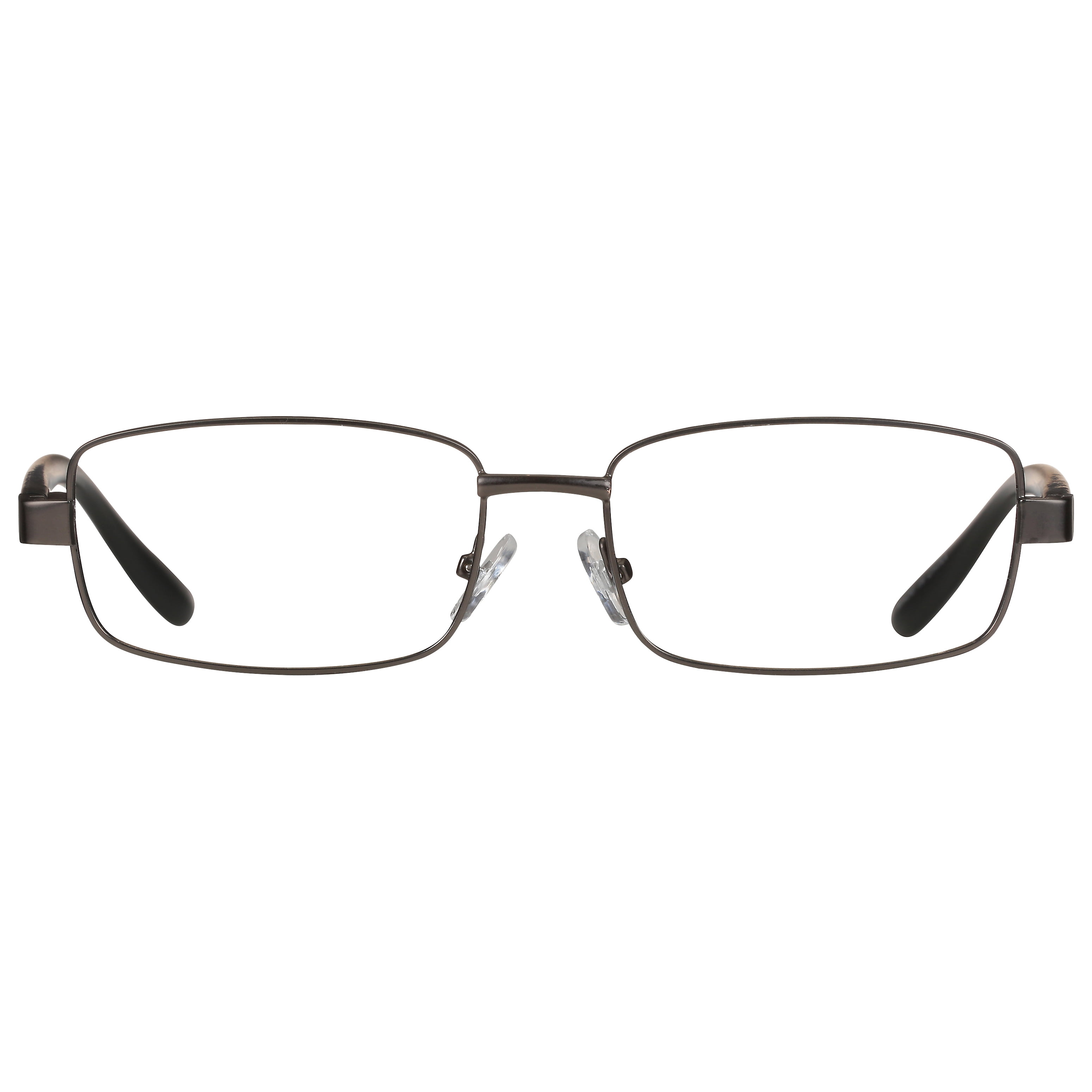 M+ Mens Rectangular Metal Reading Glasses Dgun 1.25 Reed in Gunmetal with Matte Black Temples