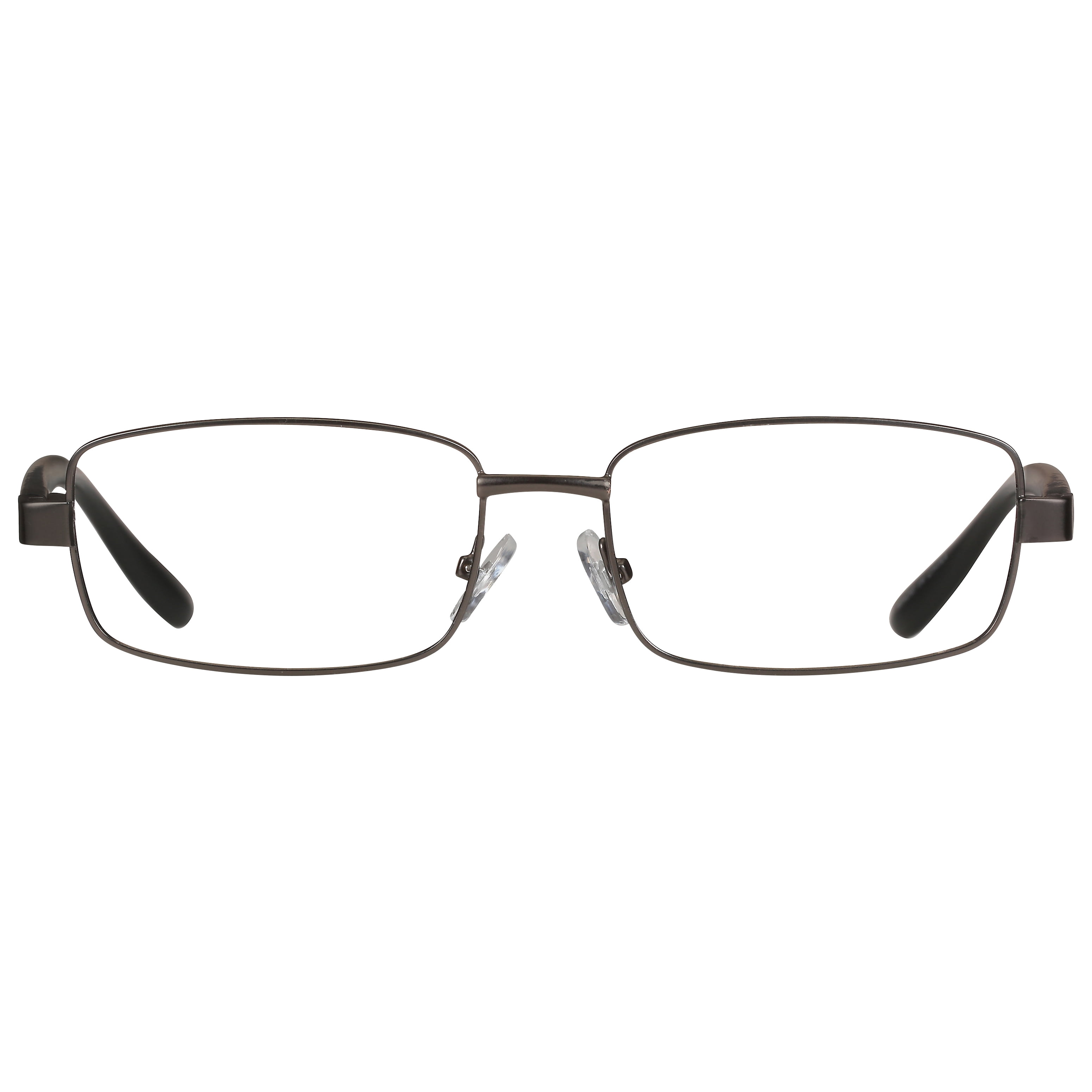 M+ Mens Rectangular Metal Reading Glasses Dgun 1.50 Reed in Gunmetal with Matte Black Temples