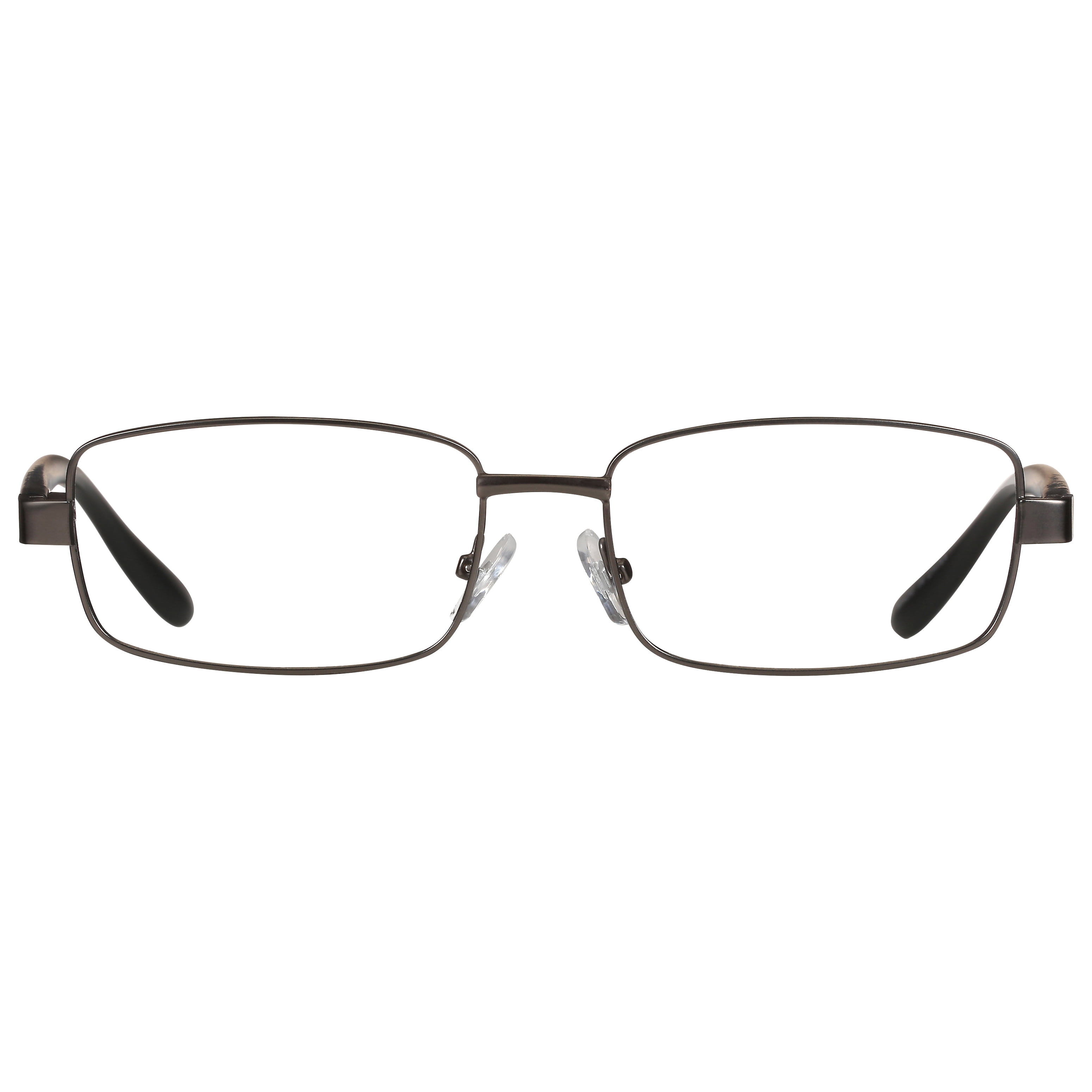 M+ Mens Rectangular Metal Reading Glasses Dgun 2.50 Reed in Gunmetal with Matte Black Temples