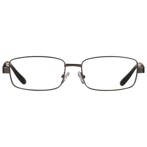 M+ Mens Rectangular Metal Reading Glasses Dgun 3.00 Reed in Gunmetal with Matte Black Temples