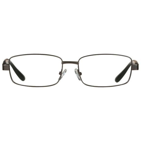 M  Mens Rectangular Metal Reading Glasses Dgun 3.00 Reed in Gunmetal with Matte Black Temples