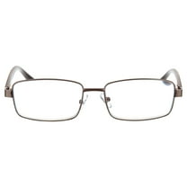 M  Mens Rectangular Metal Reading Glasses Dgun 3.25 Reed in Gunmetal with Matte Black Temples