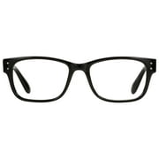 M+ Mens Square Plastic Reading Glasses 1.75 Oliver in Classic Black