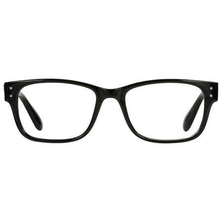 M+ Mens Square Plastic Reading Glasses 1.75 Oliver in Classic Black