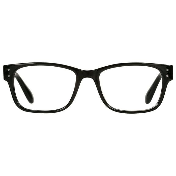M  Mens Square Plastic Reading Glasses 2.00 Oliver in Classic Black