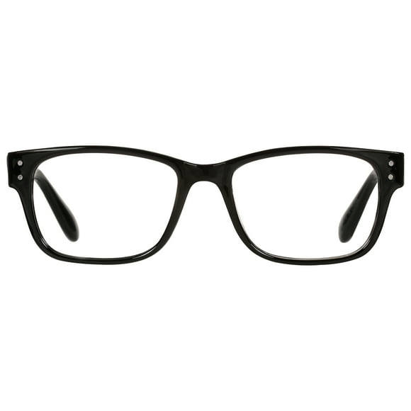 M+ Readers Mens Spring Hinge Plastic Reading Glasses Blk 2.00 Oliver in Classic Black