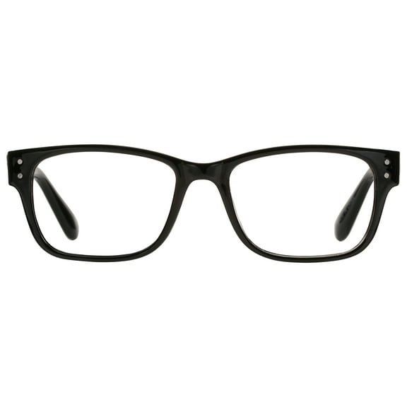 M  Mens Square Plastic Reading Glasses 2.50 Oliver in Classic Black