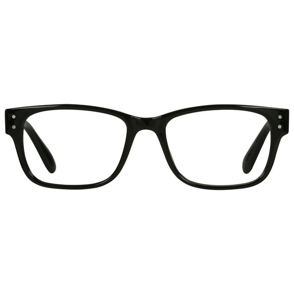 M+ Mens Square Plastic Reading Glasses 3.25 Oliver in Classic Black