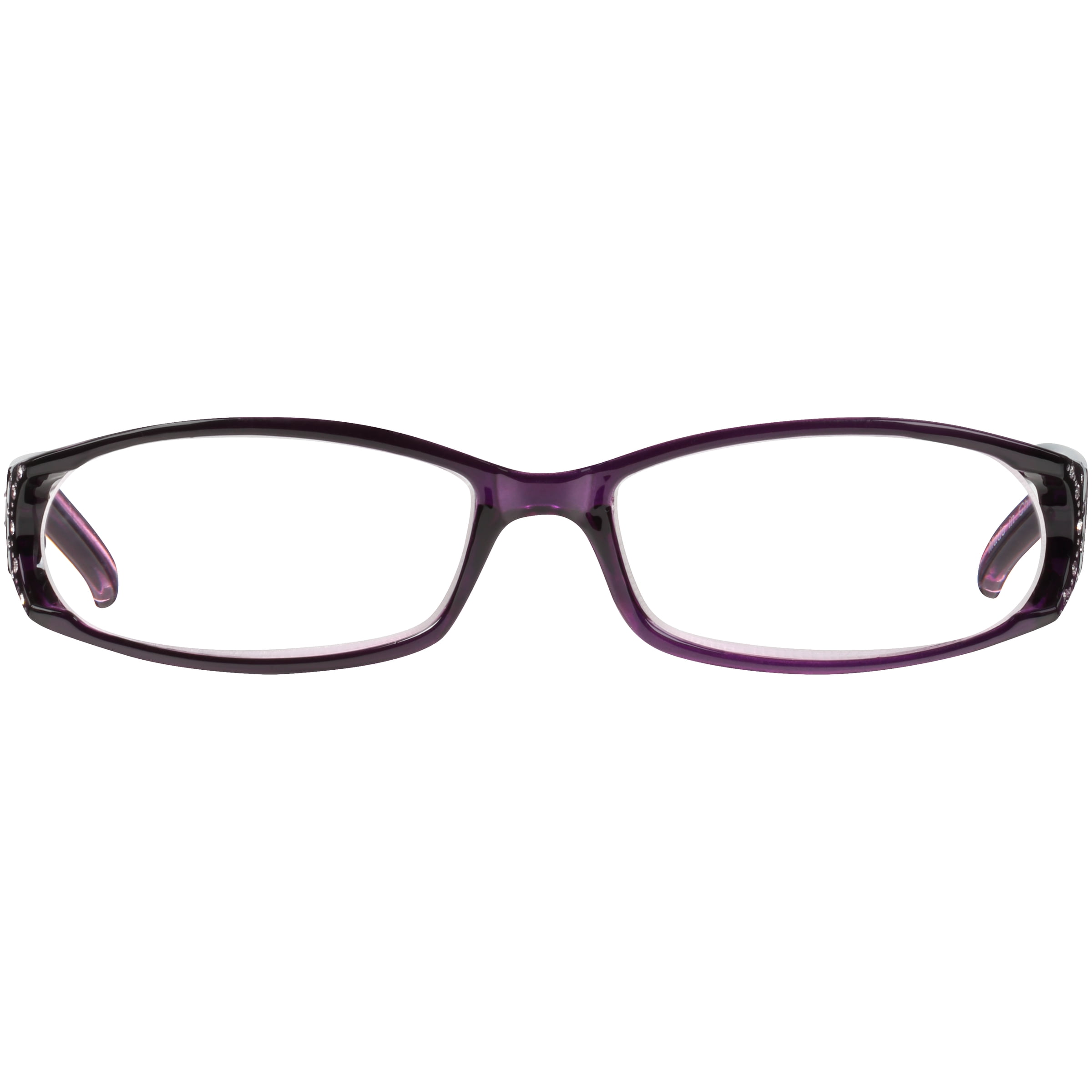M Readers Women's Amber +2.50 Rectangle Reading Glasses with Case, Purple
