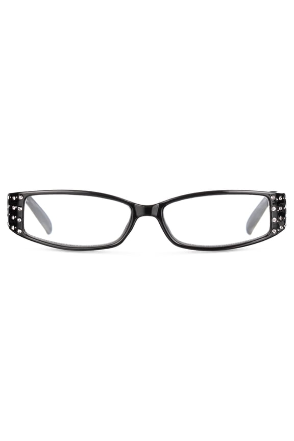 Women's Erin +2.50 Rectangle Reading Glasses with Case, Black