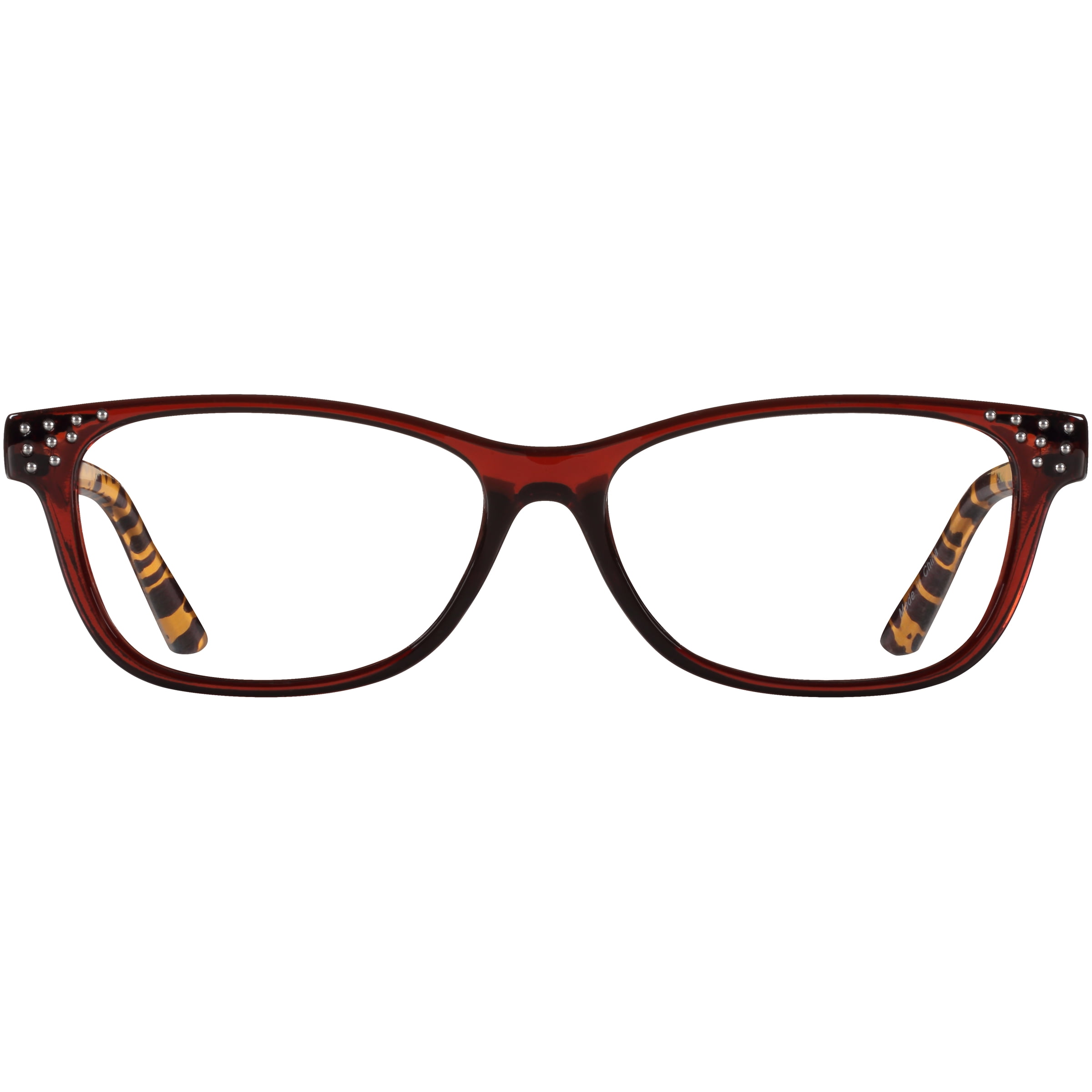 M Readers Women's Joan +1.25 Rectangle Reading Glasses with Case, Brown
